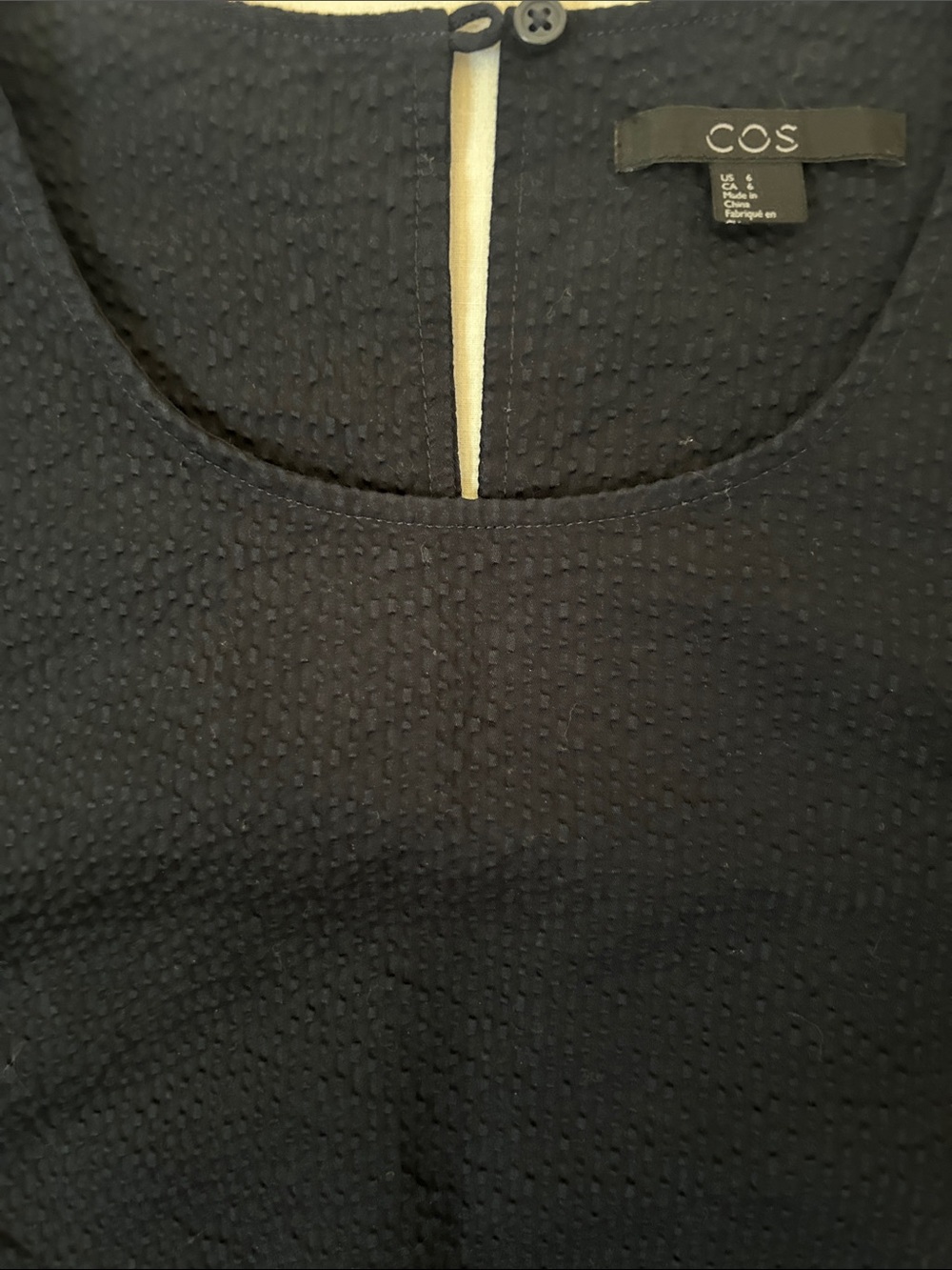 COS Navy Textured Sleeveless Shell Top - Picture 7 of 8